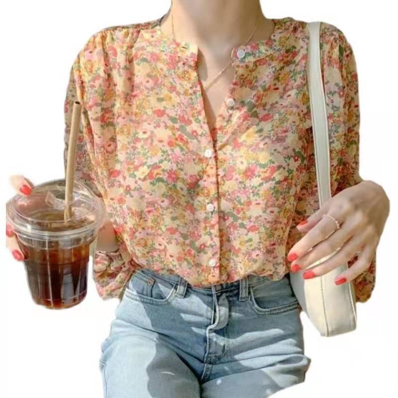 Romantische Bloemen Chiffon Blouse