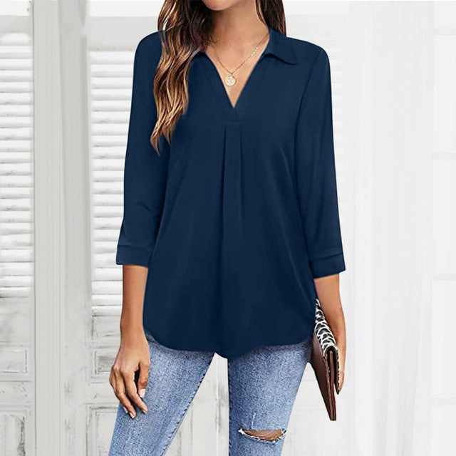 Luchtige Zomer V-hals Blouse