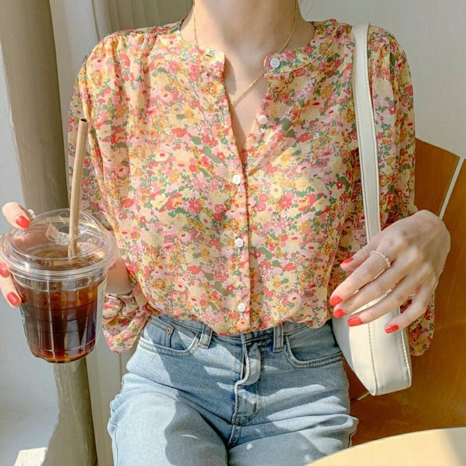 Romantische Bloemen Chiffon Blouse
