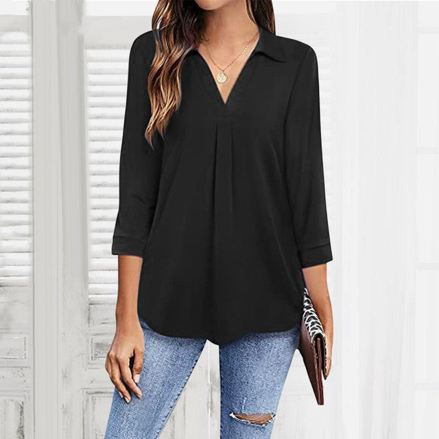 Luchtige Zomer V-hals Blouse
